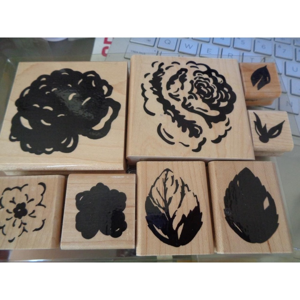 JRL CTMH Rose Garden Set Rubber Stamp Scrapbooking Cards